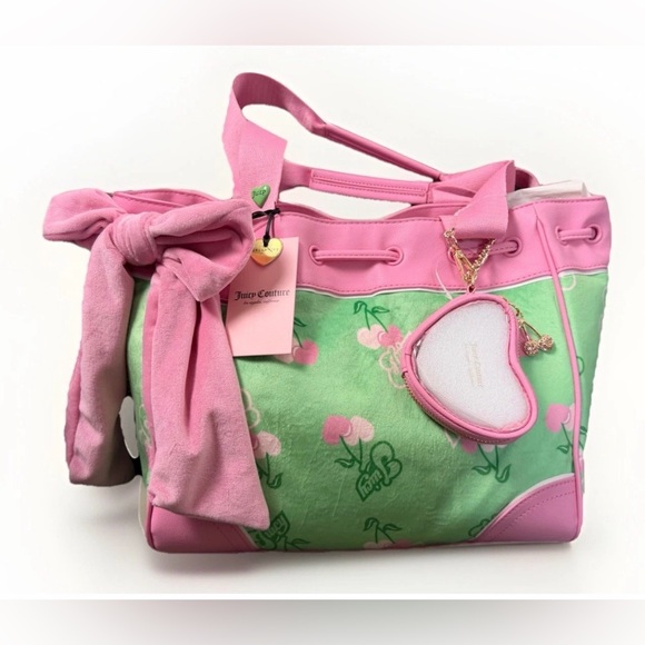Juicy Couture Retro Juicy Cherry Gelato Daydreamer Tote Bag Retro Green